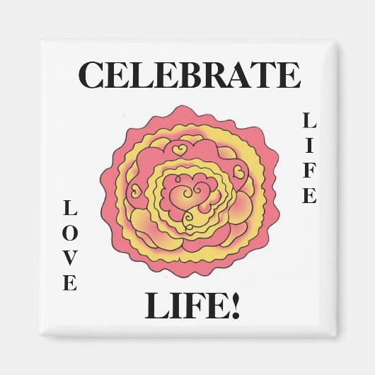 VIER HET LEVEN! Magneet door April McCallum (Voorkant)