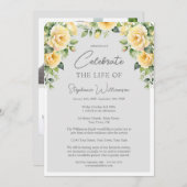 Vier het leven van 4 foto Yellow Rose begrafenis Kaart (Voorkant / Achterkant)