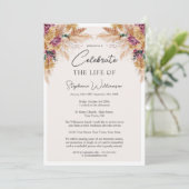 Vier het leven van de foto Herfst Bloemen Begrafen Kaart (Staand voorkant)