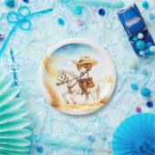 Vier het Little Cowboy Baby shower Papieren Bordje (Feest)