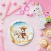 Vier het Little Cowboy Baby shower Papieren Bordje (Feest)