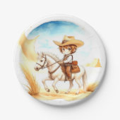 Vier het Little Cowboy Baby shower Papieren Bordje (Voorkant)
