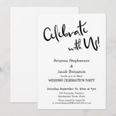 "Vier het mee met ons!" Informele Simpele Trouwfee Kaart (Voorkant / Achterkant)