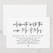 Vier het met de nieuwe heer en mevrouw, Elopement Kaart (Voorkant / Achterkant)