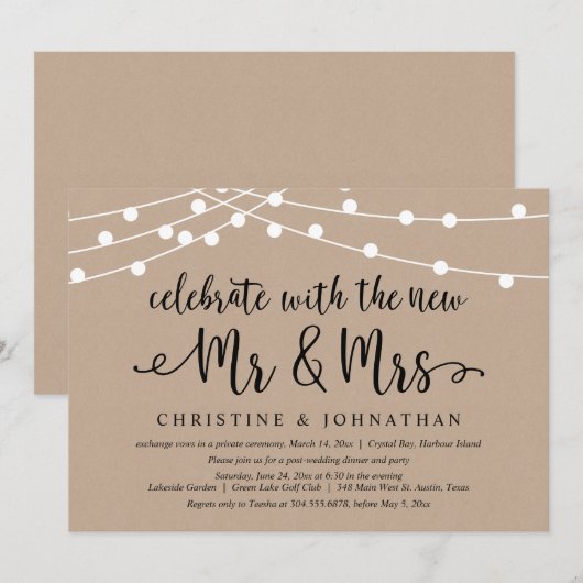 Vier het met de nieuwe Mijnheer & Mevrouw, Trouw E Kaart (Voorkant / Achterkant)