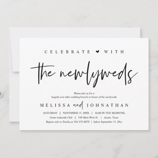 Vier het met de pasgetrouwden, Bruidsontbijt Kaart (Voorkant)