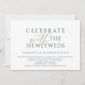 Vier het met de pasgetrouwden Elegante Receptie Kaart (Voorkant)