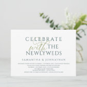 Vier het met de pasgetrouwden Elegante Receptie Kaart (Staand voorkant)