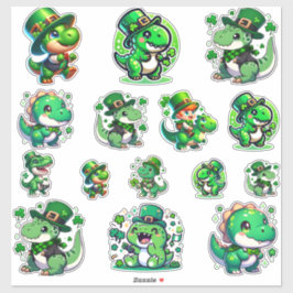 Vier het met de stijl van St. Patrick's Day Dinosa Sticker