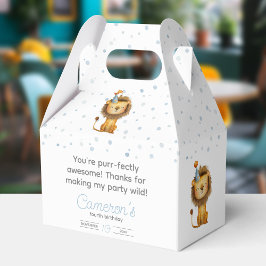 Vier het met een brul! Boy's Lion Verjaardag Bedankdoosjes