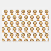 Vier het met een brul! Boy's Lion Verjaardag Inpakpapier Vel (Voorkant)