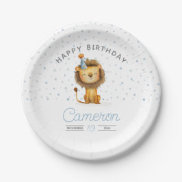 Vier het met een brul! Boy's Lion Verjaardag Papieren Bordje