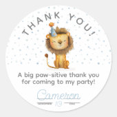 Vier het met een brul! Boy's Lion Verjaardag Ronde Sticker (Voorkant)