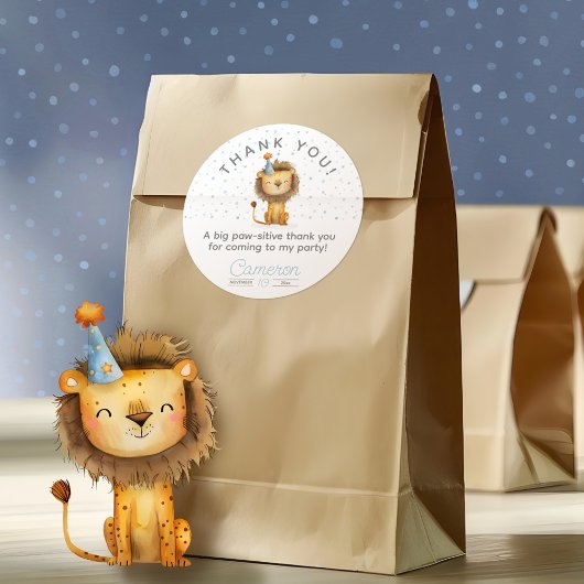 Vier het met een brul! Boy's Lion Verjaardag Ronde Sticker