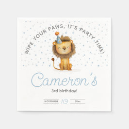 Vier het met een brul! Boy's Lion Verjaardag Servet