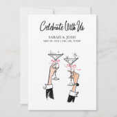 Vier het met ons Black & White Simple Champagne Kaart (Voorkant)