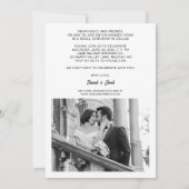 Vier het met ons Black & White Simple Champagne Kaart (Achterkant)