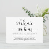 Vier het met ons, Bruiloft Elopement Feest Uitnodi Kaart (Staand voorkant)