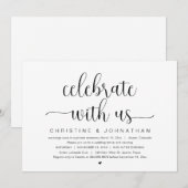 Vier het met ons, Bruiloft Elopement Feest Uitnodi Kaart (Voorkant / Achterkant)