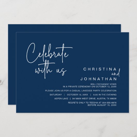 Vier het met ons, Feest na de trouwerij in Kaart (Voorkant / Achterkant)