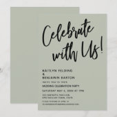 Vier het met ons! Handschrift Sage Green Kaart (Voorkant / Achterkant)