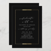 Vier het met ons! Ingelijste Elegantie Eenvoudige  Kaart (Voorkant / Achterkant)