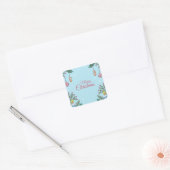 Vier het met ons mee  vierkante sticker (Envelop)