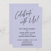 Vier het met ons! Modern Lavendel Trouwfeest Kaart (Voorkant / Achterkant)