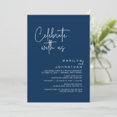 Vier het met ons, Modern Wedding Reception Party Kaart (Staand voorkant)