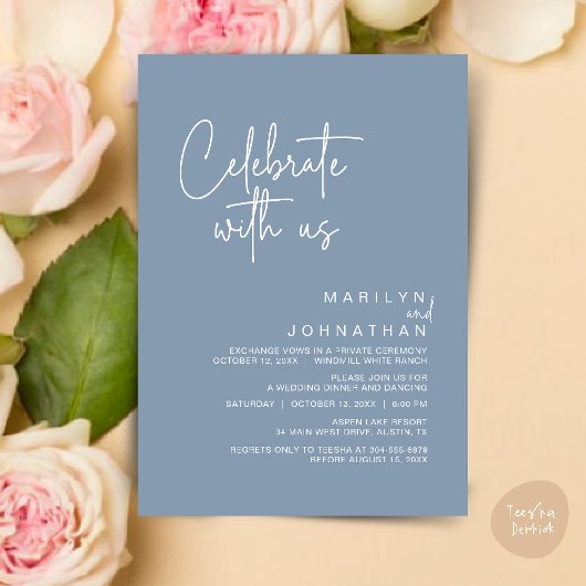 Vier het met ons, Modern Wedding Reception Party Kaart