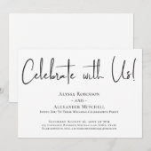 Vier het met ons! Moderne handgeschreven receptie Kaart (Voorkant / Achterkant)