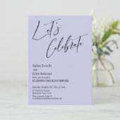 Vier het met ons! Moderne Lavendel Ontvangst Kaart (Staand voorkant)