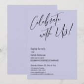 Vier het met ons! Moderne Lavendel Trouwpartij Kaart (Voorkant / Achterkant)