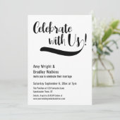 "Vier het met ons!" Ontvangst na de bruiloft Kaart (Staand voorkant)