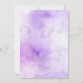 Vier het met Ons Paarse Waterverf Ontvangst Only Kaart (Achterkant)