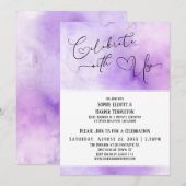 Vier het met Ons Paarse Waterverf Ontvangst Only Kaart (Voorkant / Achterkant)