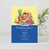 Vier het met ons picknick bruiloft receptie kaart (Staand voorkant)