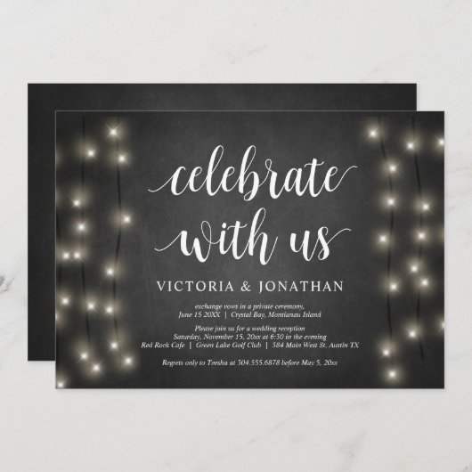 Vier het met ons, Slingerlicht, Trouwvlucht Kaart (Voorkant / Achterkant)