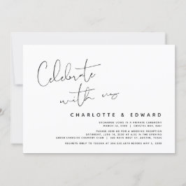 Vier het met ons, Trouw Elopement Feest Uitnodigin Kaart