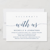 Vier het met ons, Trouw Elopement, Marineblauw Kaart (Voorkant)