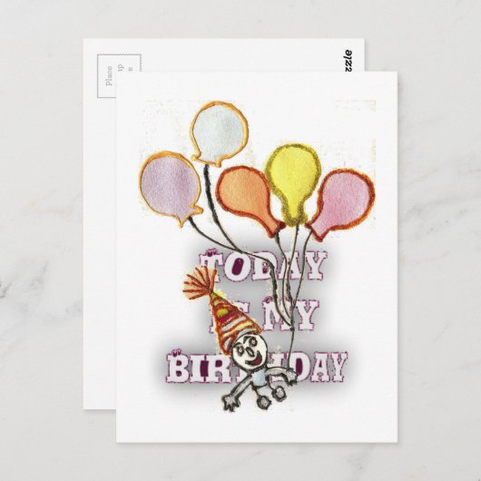 Vier het met onze speelse verjaardagsgroet Happy Briefkaart (Voorkant / Achterkant)