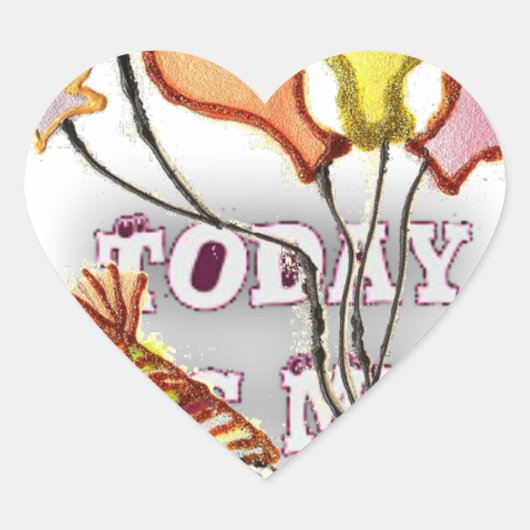 Vier het met onze speelse verjaardagsgroet Happy Hart Sticker (Voorkant)