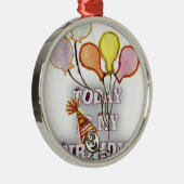 Vier het met onze speelse verjaardagsgroet Happy Metalen Ornament (Rechts)