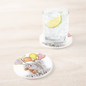 Vier het met onze speelse verjaardagsgroet Happy Zandsteen Onderzetter (Zijkant)