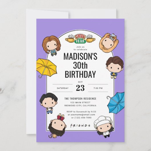 Vier het met VRIENDEN! Aangepaste Chibi Art Verjaa Kaart (Voorkant)