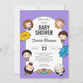 Vier het met VRIENDEN! Chibi Art Baby shower Kaart (Voorkant)