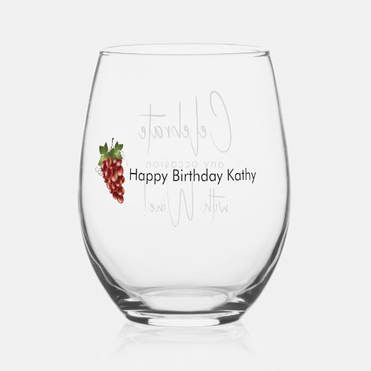 Vier het met wijnstamloos wijnglas wijnglas zonder voet (Achterkant)