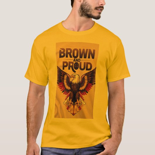 Vier het Mexicaanse erfgoed met onze 'Brown and Pr T-shirt (Voorkant)