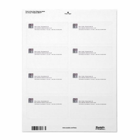 Vier het Monogram Avery Verzendlabel van het Net (Full Sheet)