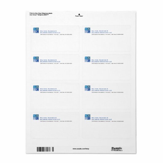 Vier het Monogram Avery Verzendlabel van het Net (Full Sheet)